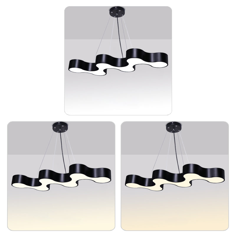 Wave Shaped LED Suspension Light Modern Acrylic Meeting Room Chandelier Lighting Clearhalo 'Ceiling Lights' 'Chandeliers' 'Modern Chandeliers' 'Modern' Lighting' 2255778