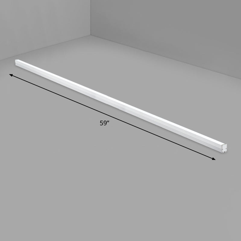 Aluminum Rod Shape Flushmount Light Modern Silver Finish LED Ceiling Light Fixture for Office Silver 59" Clearhalo 'Ceiling Lights' 'Close To Ceiling Lights' 'Close to ceiling' 'Flush mount' Lighting' 2255793