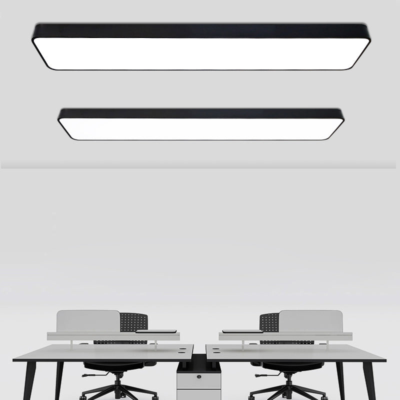 Rectangular LED Ceiling Mounted Fixture Nordic Acrylic Office Flush-Mount Lighting Clearhalo 'Ceiling Lights' 'Close To Ceiling Lights' 'Close to ceiling' 'Flush mount' Lighting' 2255826