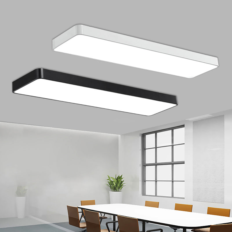 Rectangular LED Ceiling Mounted Fixture Nordic Acrylic Office Flush-Mount Lighting Clearhalo 'Ceiling Lights' 'Close To Ceiling Lights' 'Close to ceiling' 'Flush mount' Lighting' 2255829