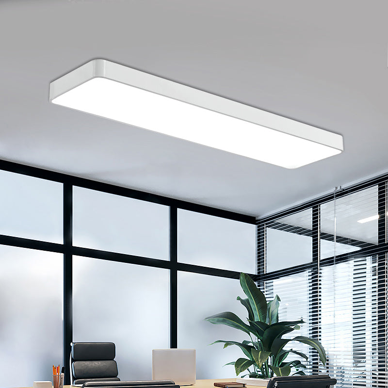 Rectangular LED Ceiling Mounted Fixture Nordic Acrylic Office Flush-Mount Lighting Clearhalo 'Ceiling Lights' 'Close To Ceiling Lights' 'Close to ceiling' 'Flush mount' Lighting' 2255831