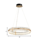 Minimalist Circular Clear Crystal Chandelier Lamp LED Golden Bedroom Pendant Light Kit Clearhalo 'Ceiling Lights' 'Chandeliers' 'Modern Chandeliers' 'Modern' Lighting' 225599