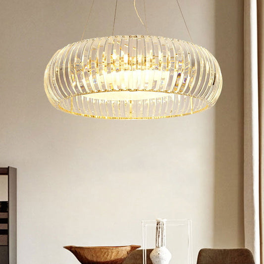 Minimal Globe Hanging Chandelier Crystal 6 Lights Living Room Pendant Light Fixture in Gold Gold Clearhalo 'Ceiling Lights' 'Chandeliers' 'Modern Chandeliers' 'Modern' Lighting' 225613