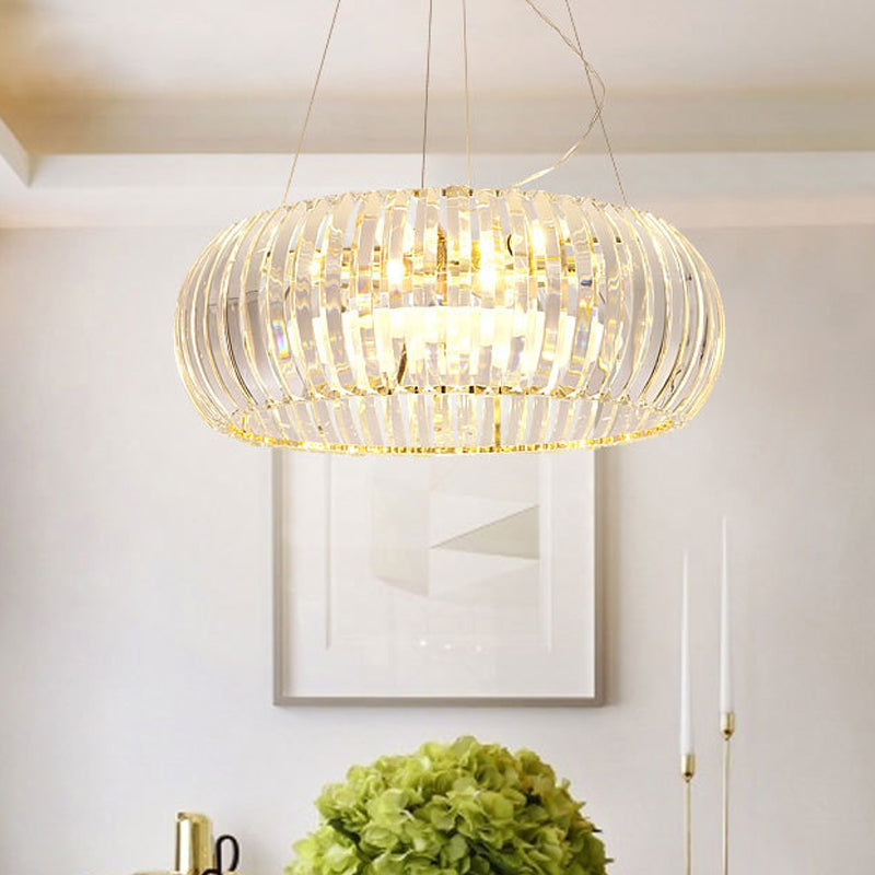 Minimal Globe Hanging Chandelier Crystal 6 Lights Living Room Pendant Light Fixture in Gold Clearhalo 'Ceiling Lights' 'Chandeliers' 'Modern Chandeliers' 'Modern' Lighting' 225615