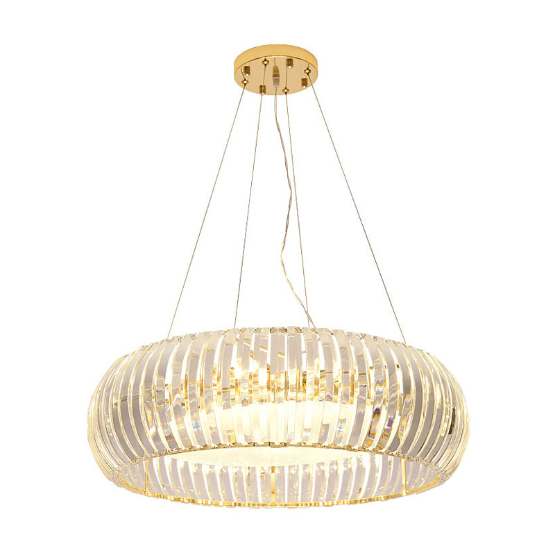 Minimal Globe Hanging Chandelier Crystal 6 Lights Living Room Pendant Light Fixture in Gold Clearhalo 'Ceiling Lights' 'Chandeliers' 'Modern Chandeliers' 'Modern' Lighting' 225616