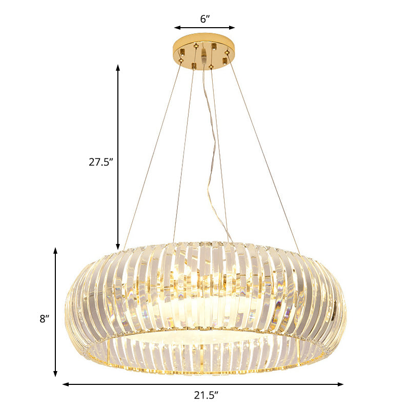 Minimal Globe Hanging Chandelier Crystal 6 Lights Living Room Pendant Light Fixture in Gold Clearhalo 'Ceiling Lights' 'Chandeliers' 'Modern Chandeliers' 'Modern' Lighting' 225617