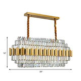 39" Wide 7-Tiered Icicle Hanging Chandelier Contemporary Crystal 16-Light Gold Pendant Light over Table Clearhalo 'Ceiling Lights' 'Island Lights' Lighting' 225626