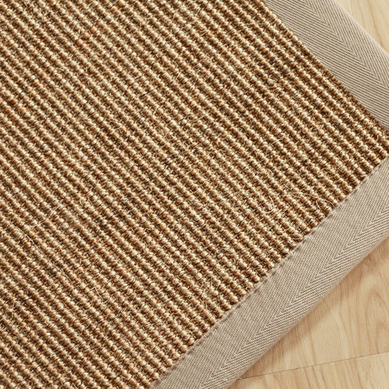 Country Living Room Rug Multi Color Plain Area Carpet Sisal Anti-Slip Backing Machine Washable Rug Light Khaki Clearhalo 'Area Rug' 'Rug' 2256523