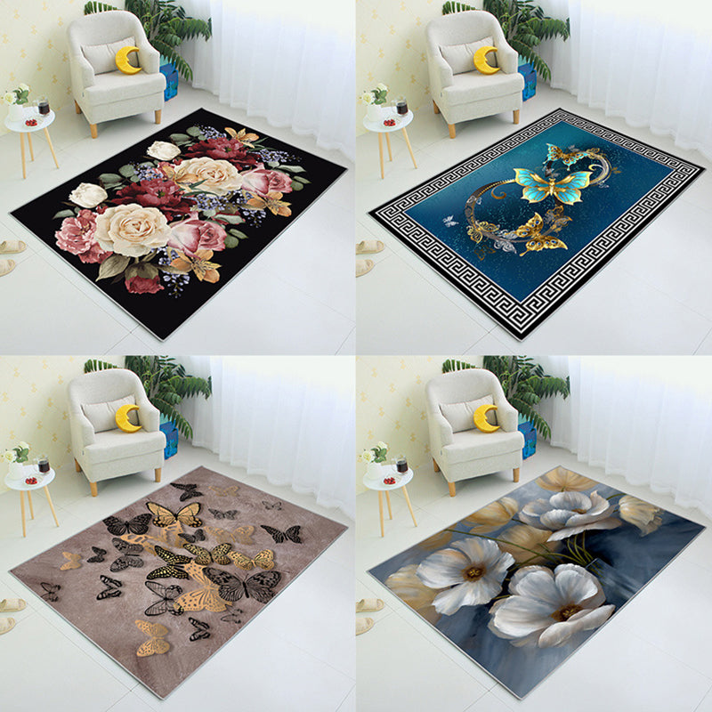 Aesthetics 3D Graphic Print Rug Multicolor Chinoiserie Rug Polypropylene Pet-Friendly Washable Anti-Slip Backing Rug for Parlor Clearhalo 'Area Rug' 'Rug' 2256706