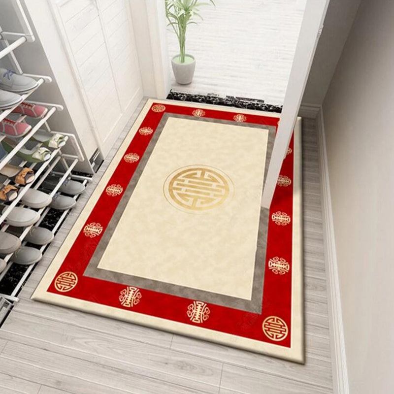 Antique Chinese Indoor Rug Multi-Colored Print Carpet Pet-Friendly Washable Anti-Slip Rug for Guest Room Yellow-Red Clearhalo 'Area Rug' 'Rug' 2256785