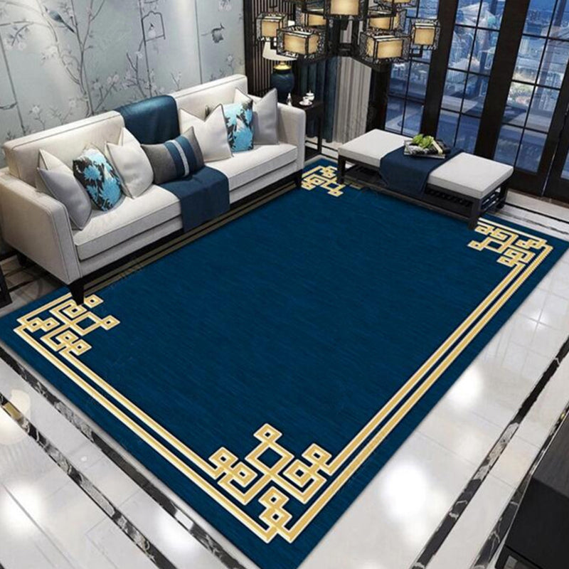 Antique Chinese Indoor Rug Multi-Colored Print Carpet Pet-Friendly Washable Anti-Slip Rug for Guest Room Navy Clearhalo 'Area Rug' 'Rug' 2256791