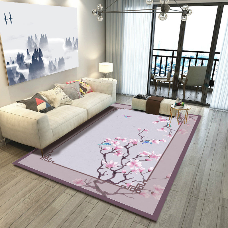 Antique Chinese Indoor Rug Multi-Colored Print Carpet Pet-Friendly Washable Anti-Slip Rug for Guest Room Gray-Pink Clearhalo 'Area Rug' 'Rug' 2256792