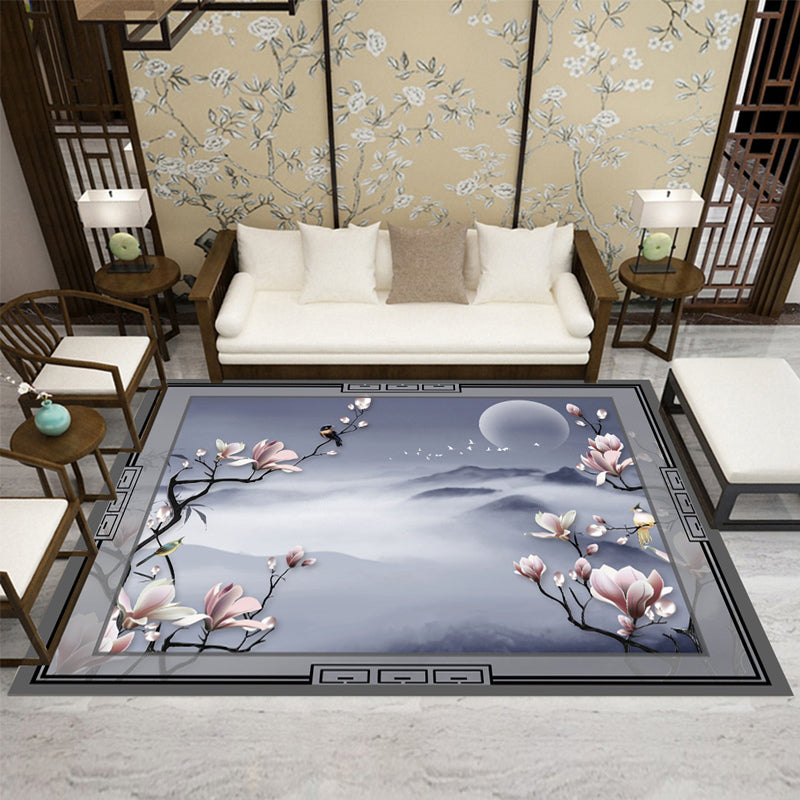 Antique Chinese Indoor Rug Multi-Colored Print Carpet Pet-Friendly Washable Anti-Slip Rug for Guest Room Grey Clearhalo 'Area Rug' 'Rug' 2256795