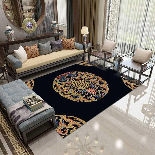 Asian Decoration Rug Multi-Color Floral Carpet Polypropylene Washable Stain Resistant Non-Slip Backing Rug Clearhalo 'Area Rug' 'Rug' 2256944