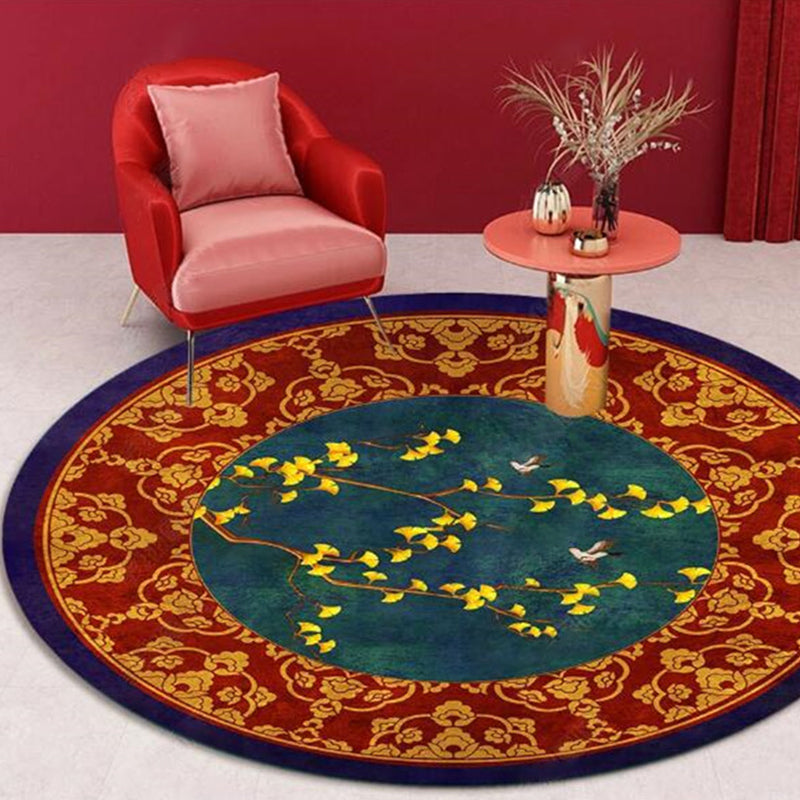 Chinese Landscape Print Rug Multicolor Polypropylene Carpet Anti-Slip Backing Stain Resistant Pet-Friendly Rug for Sitting Room Yellow-Red Clearhalo 'Area Rug' 'Rug' 2257250