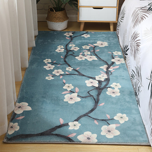 Asian Bedroom Area Rug Multi-Color Flower Branch Rug Polypropylene Anti-Slip Stain Resistant Washable Rug Clearhalo 'Area Rug' 'Rug' 2257364