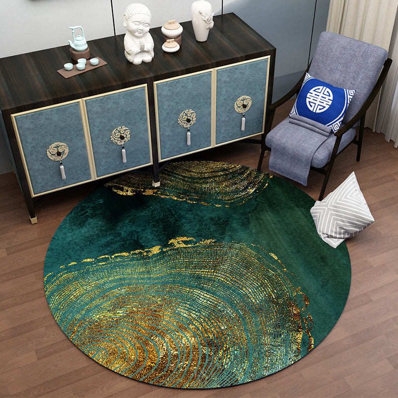 Unique Halcyon Scenery Print Rug Multi-Colored Oriental Rug Polyester Machine Wash Non-Slip Backing Rug for Home Dark Green Clearhalo 'Area Rug' 'Rug' 2257416