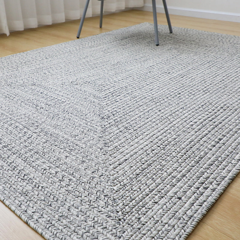 All-Match Farmhouse Rug Multicolor Solid Color Rug Pet-Friendly Washable Hand-Braided Rug for Living Room Grey Clearhalo 'Area Rug' 'Rug' 2257509