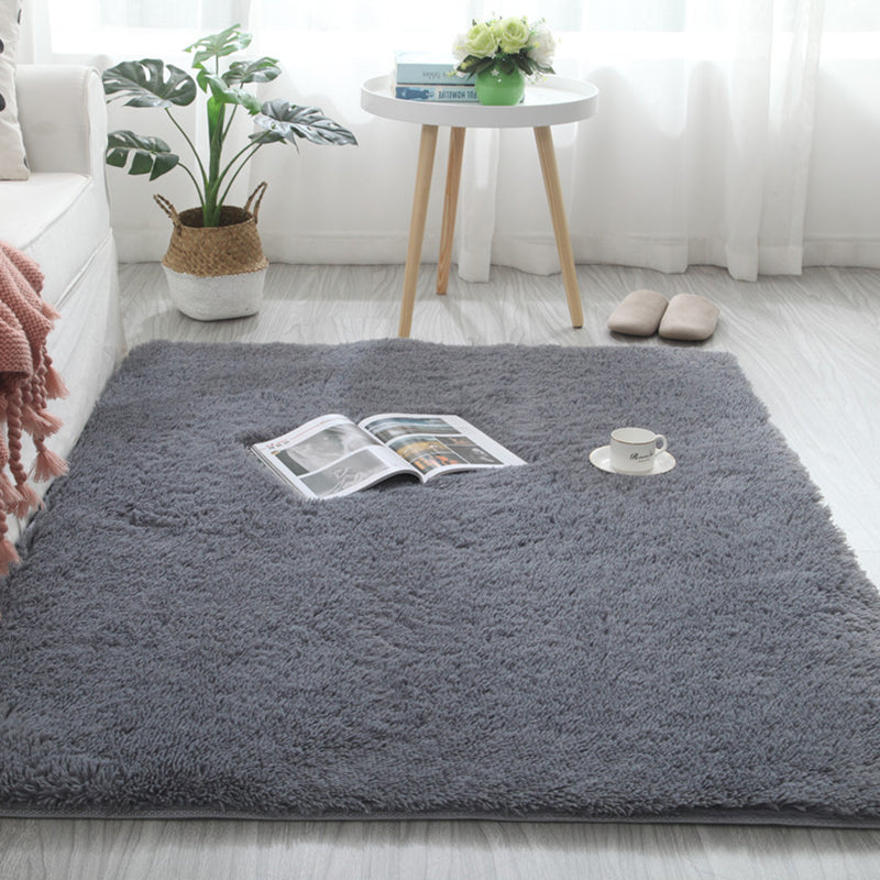 Soft Plain Rug Multicolor Nordic Style Carpet Polypropylene Washable Non-Slip Pet Friendly Rug for Home Grey Clearhalo 'Area Rug' 'Casual' 'Rugs' Rug' 2257593