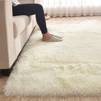 Classic Solid Color Rug Multi Colored Modern Area Carpet Faux Wool Easy Care Rug for Home Cream Clearhalo 'Area Rug' 'Casual' 'Rugs' Rug' 2257648