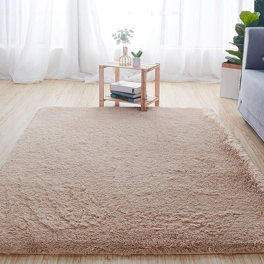 Comfort Solid Color Rug Multi-Color Scandinavian Carpet Plush Stain Resistant Anti-Slip Backing Machine Washable Rug for Home Camel Clearhalo 'Area Rug' 'Casual' 'Rugs' Rug' 2257698