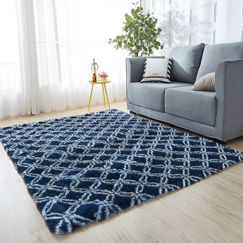 Multi-Color Graphic Rug Artificial Wool Casual Carpet Anti-Slip Stain Resistant Pet Friendly Rug for Living Room Dark Blue Clearhalo 'Area Rug' 'Casual' 'Rugs' Rug' 2257731