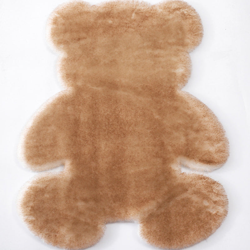 Bear Shaped Plain Rug Multicolor Cartoon Rug Artificial Wool Easy Care Rug for Kids Bedroom Light Coffee Clearhalo 'Area Rug' 'Casual' 'Rugs' Rug' 2257856