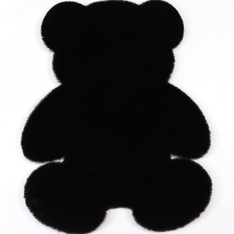 Bear Shaped Plain Rug Multicolor Cartoon Rug Artificial Wool Easy Care Rug for Kids Bedroom Black Clearhalo 'Area Rug' 'Casual' 'Rugs' Rug' 2257866