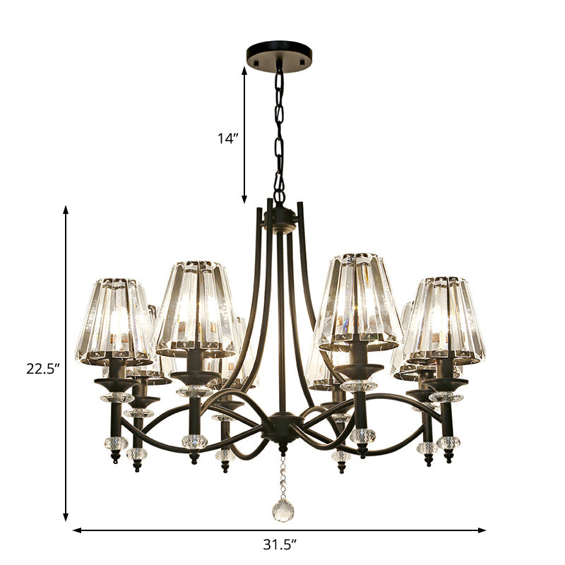 Tapered Chandelier Lighting Fixture Contemporary Crystal 4/6/8