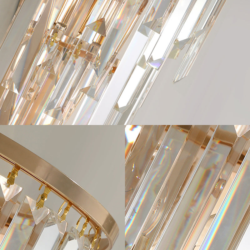 Gold Waterfall Sconce Light Fixture Retro 3 Light Crystal Wall Mounted Lighting for Hallway Clearhalo 'Modern wall lights' 'Modern' 'Wall Lamps & Sconces' 'Wall Lights' Lighting' 226248