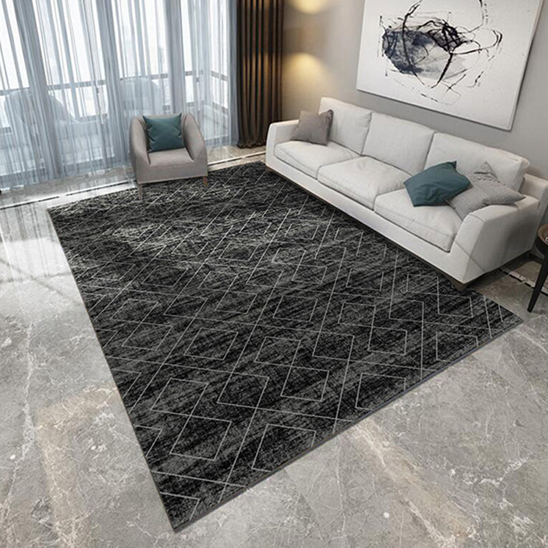 Environmental Geometric Rug Multi-Color Bohemian Carpet Synthetics Anti-Slip Machine Washable Pet Friendly Rug for Living Room Black-Gray Clearhalo 'Area Rug' 'Bohemian' 'Rugs' Rug' 2262570