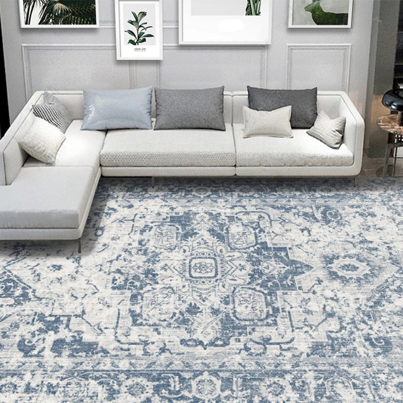 Aesthetics Tribal Pattern Rug Multicolor Indonesian Rug Polyester Stain Resistant Washable Non-Slip Rug for Decor Gray Blue Clearhalo 'Area Rug' 'Rugs' 'Southwestern' Rug' 2262656