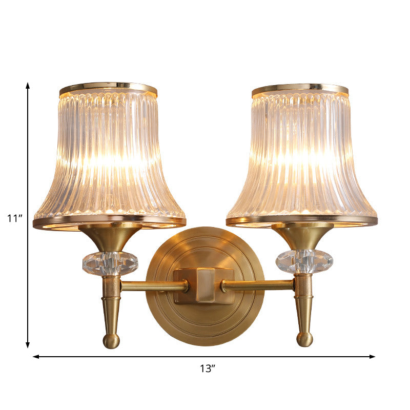 Brass Wall Sconce Mid-Century Wall Lamps - 2 Lights