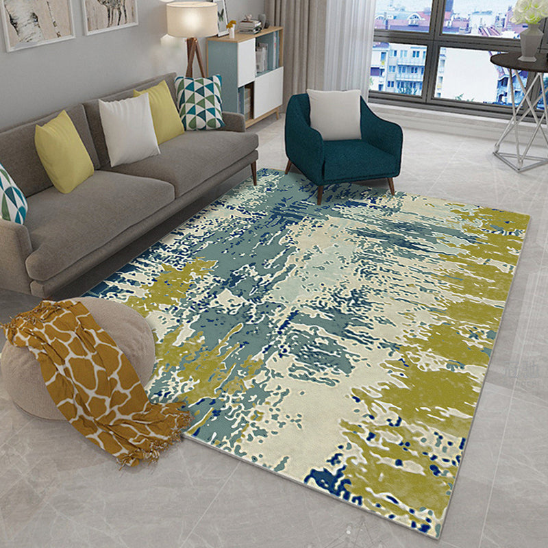 Aesthetics Industrial Chic Rug Multicolor Water Color Abstract Rug Stain Resistant Anti-Slip Backing Machine Washable Rug for Home Green Clearhalo 'Area Rug' 'Rug' 2263075