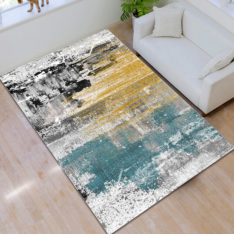 Aesthetics Industrial Chic Rug Multicolor Water Color Abstract Rug Stain Resistant Anti-Slip Backing Machine Washable Rug for Home Green-Yellow Clearhalo 'Area Rug' 'Rug' 2263076