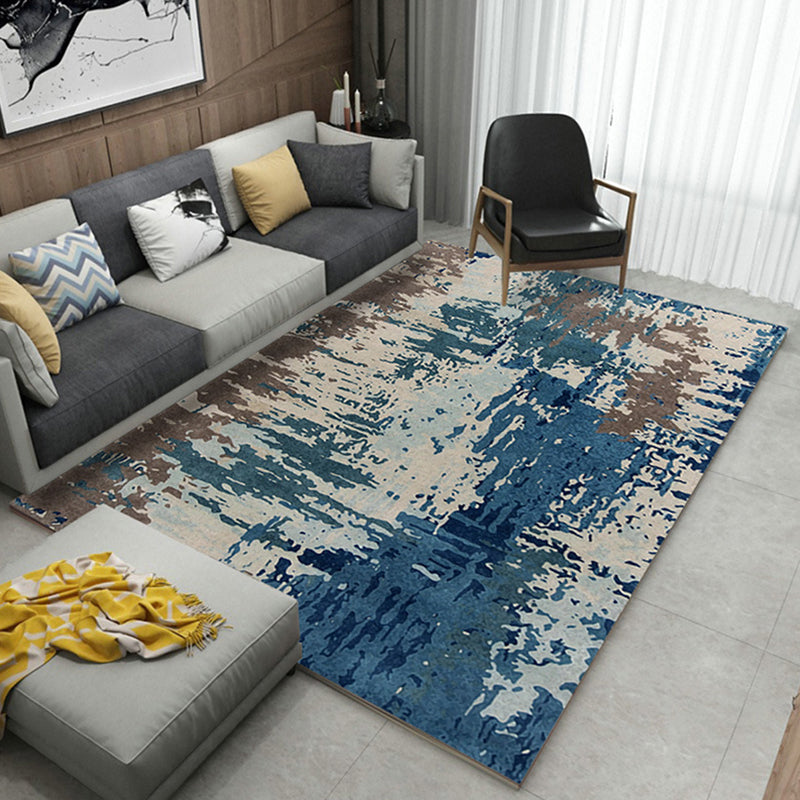 Aesthetics Industrial Chic Rug Multicolor Water Color Abstract Rug Stain Resistant Anti-Slip Backing Machine Washable Rug for Home Blue Clearhalo 'Area Rug' 'Rug' 2263081