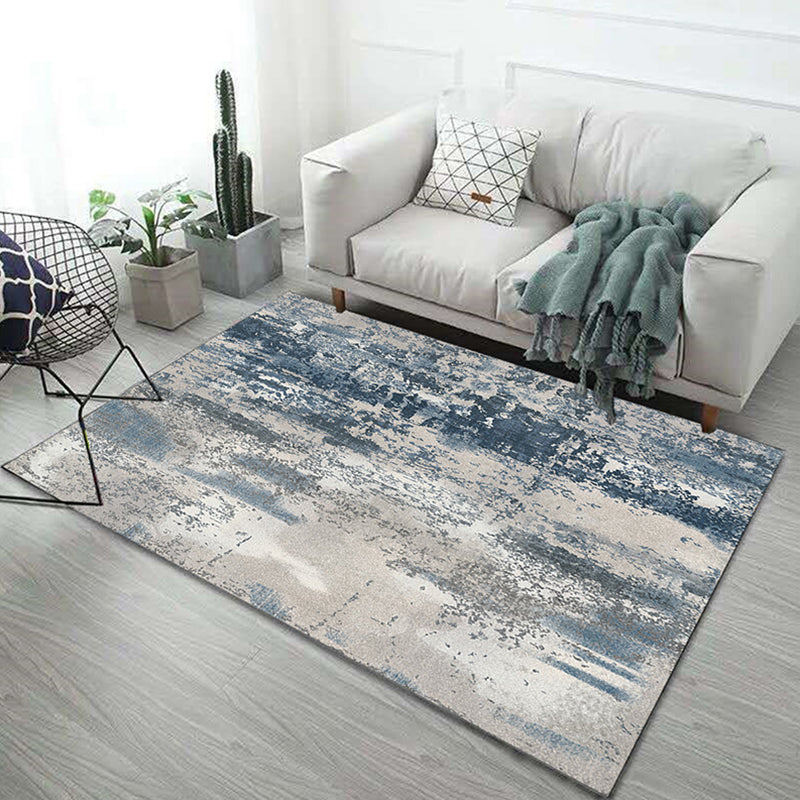 Aesthetics Industrial Chic Rug Multicolor Water Color Abstract Rug Stain Resistant Anti-Slip Backing Machine Washable Rug for Home Gray-Blue Clearhalo 'Area Rug' 'Rug' 2263083