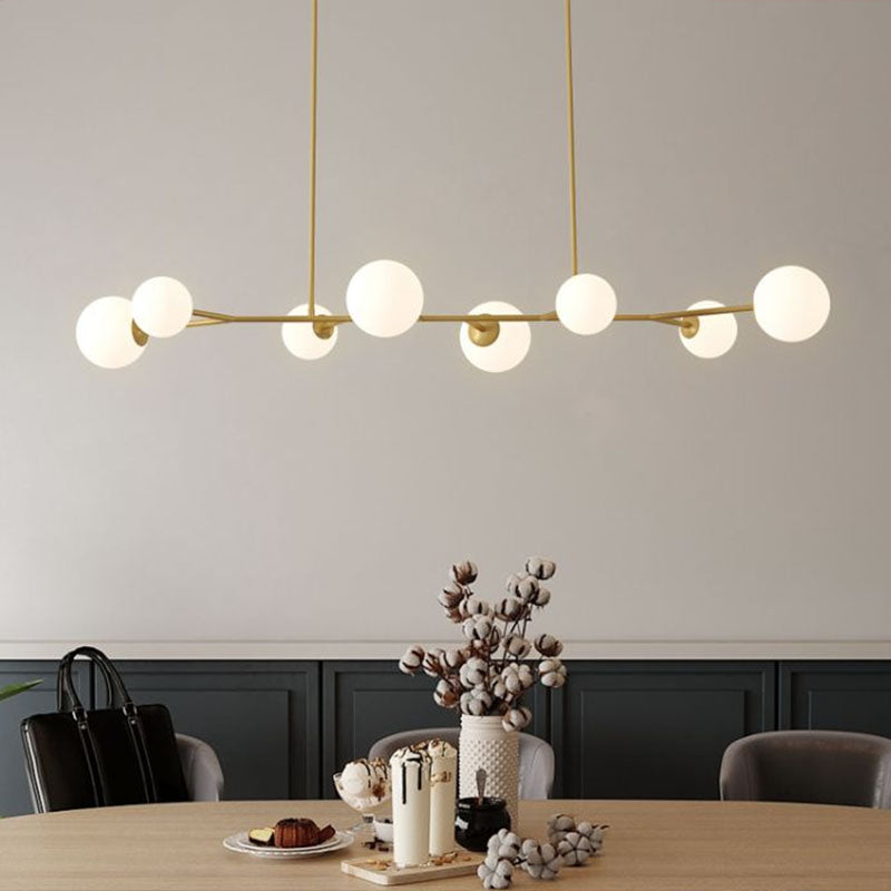 Molecular Island Ceiling Light Simplicity Opal Glass Dining Room Suspension Light Fixture Clearhalo 'Ceiling Lights' 'Island Lights' Lighting' 2265902