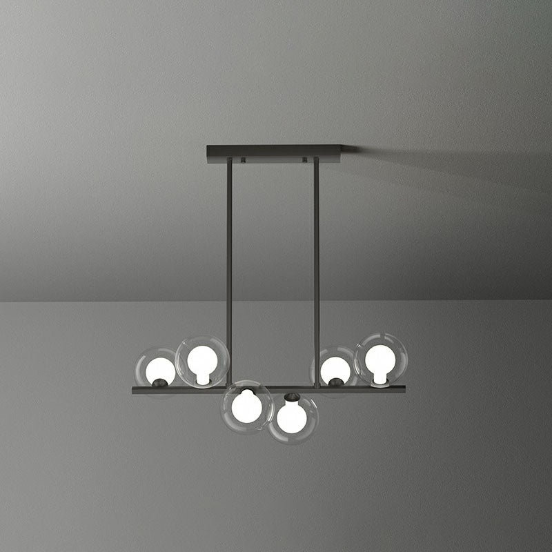 Postmodern LED Island Light Fixture Bubbles Pendant Lamp with Clear and White Glass Shade 6 Black Clearhalo 'Ceiling Lights' 'Island Lights' Lighting' 2265915
