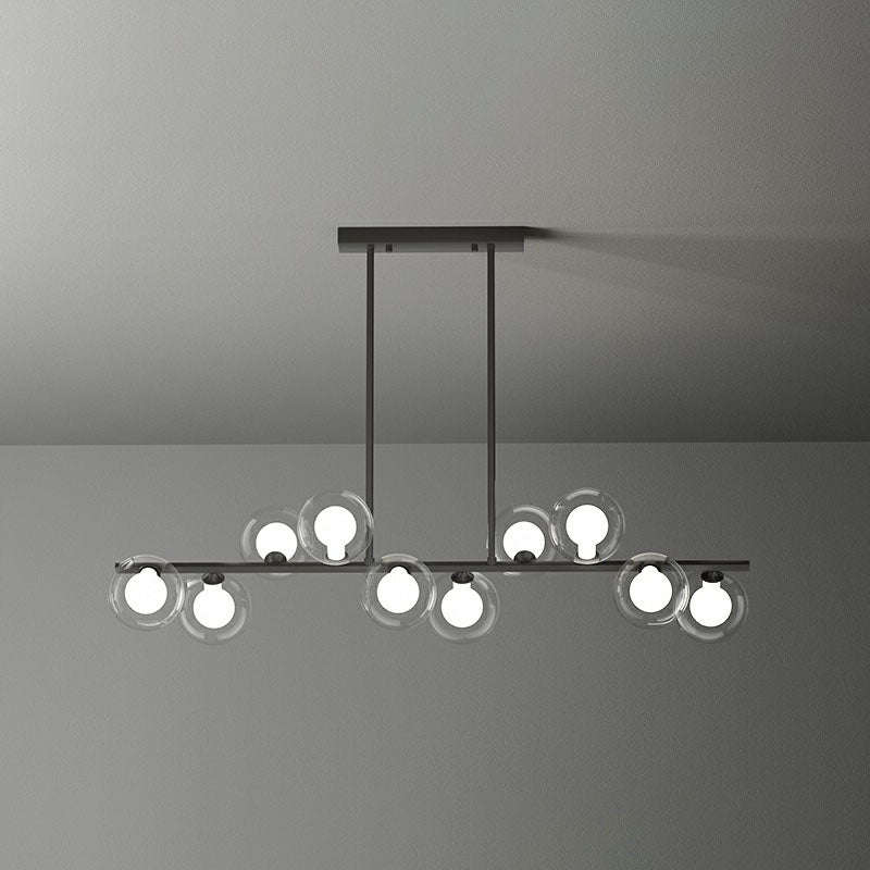 Postmodern LED Island Light Fixture Bubbles Pendant Lamp with Clear and White Glass Shade 10 Black Clearhalo 'Ceiling Lights' 'Island Lights' Lighting' 2265916