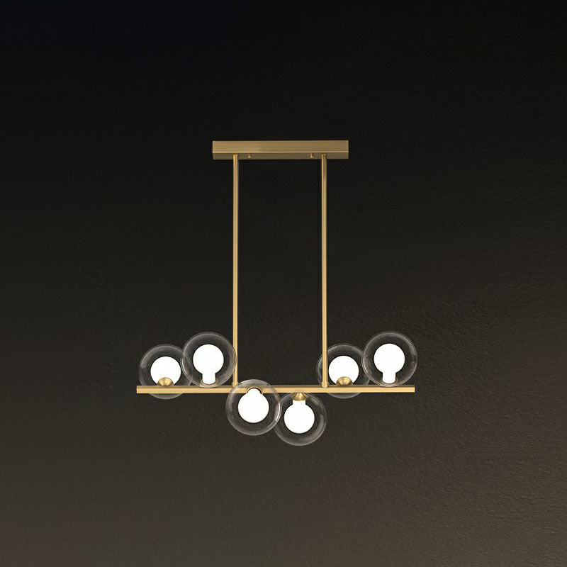 Postmodern LED Island Light Fixture Bubbles Pendant Lamp with Clear and White Glass Shade 6 Gold Clearhalo 'Ceiling Lights' 'Island Lights' Lighting' 2265917