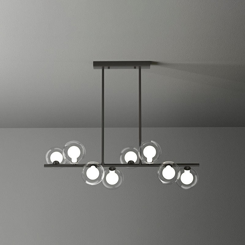 Postmodern LED Island Light Fixture Bubbles Pendant Lamp with Clear and White Glass Shade 8 Black Clearhalo 'Ceiling Lights' 'Island Lights' Lighting' 2265919