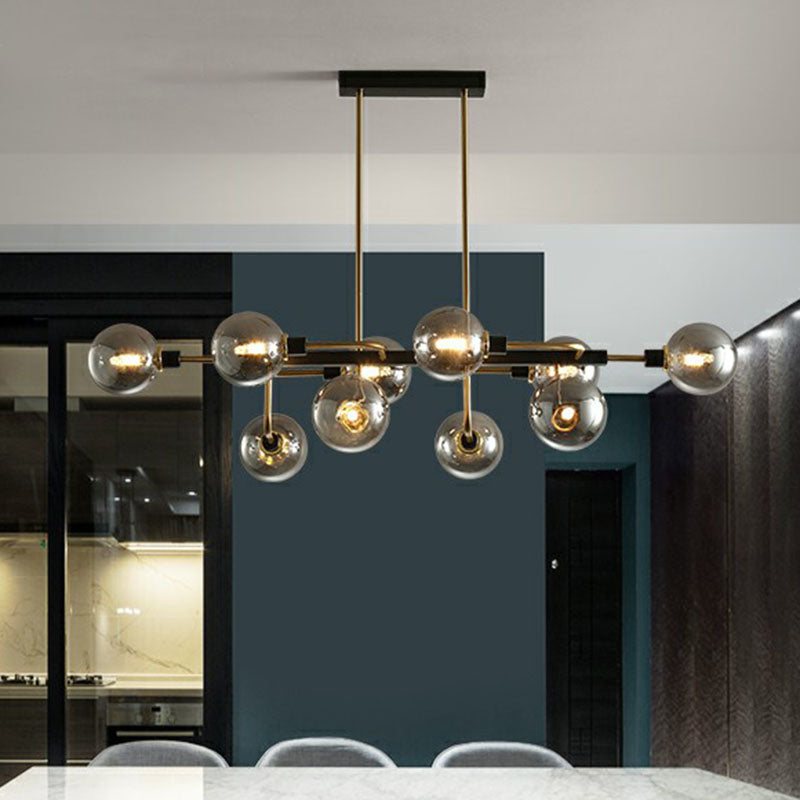Sputnik Hanging Island Light Post-Modern Ball Glass Ceiling Pendant for Dining Room Clearhalo 'Ceiling Lights' 'Island Lights' Lighting' 2265944