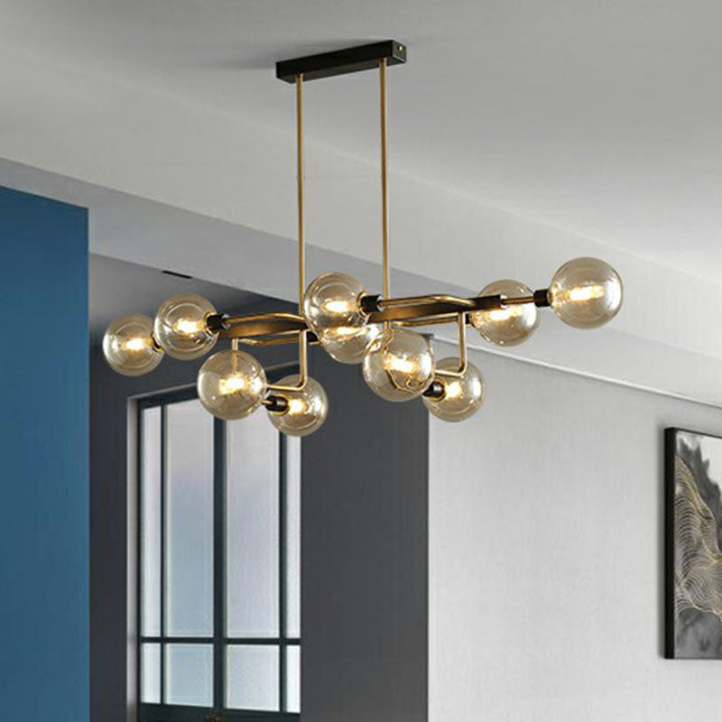 Sputnik Hanging Island Light Post-Modern Ball Glass Ceiling Pendant for Dining Room Clearhalo 'Ceiling Lights' 'Island Lights' Lighting' 2265946