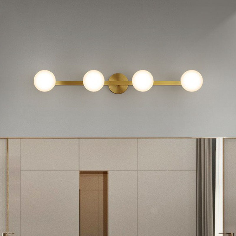 Glass Modo Vanity Lighting Postmodern Gold Finish Wall Mount Lamp for Bathroom Clearhalo 'Cast Iron' 'Glass' 'Industrial' 'Modern wall lights' 'Modern' 'Tiffany' 'Traditional wall lights' 'Vanity Lights' 'Wall Lights' Lighting' 2266060