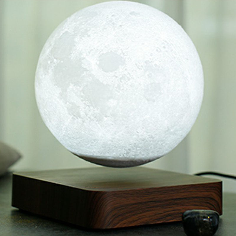 Lampada da tavolo Moon a levitazione magnetica Luna 3D con base in legno 