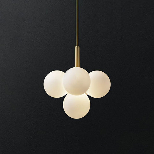 Milk Glass Modo Pendant Chandelier Simplicity 5-Light Gold Pendulum Light for Restaurant Clearhalo 'Ceiling Lights' 'Chandeliers' 'Modern Chandeliers' 'Modern' Lighting' 2266227