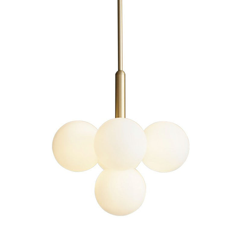 Milk Glass Modo Pendant Chandelier Simplicity 5-Light Gold Pendulum Light for Restaurant Clearhalo 'Ceiling Lights' 'Chandeliers' 'Modern Chandeliers' 'Modern' Lighting' 2266228