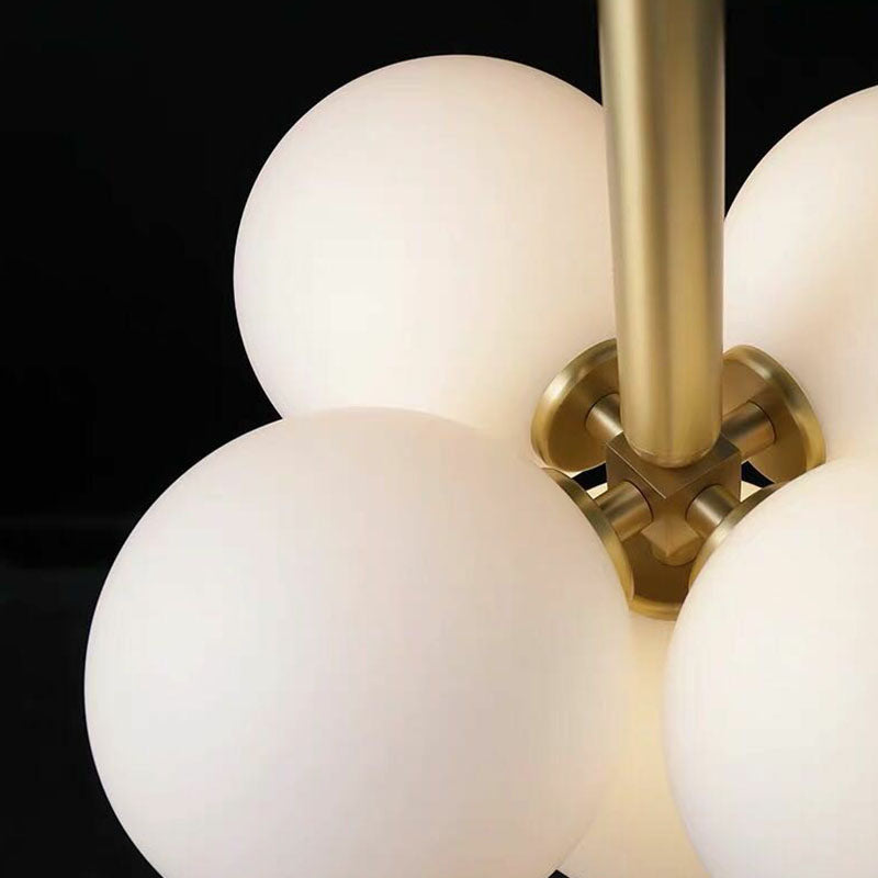 Milk Glass Modo Pendant Chandelier Simplicity 5-Light Gold Pendulum Light for Restaurant Clearhalo 'Ceiling Lights' 'Chandeliers' 'Modern Chandeliers' 'Modern' Lighting' 2266229