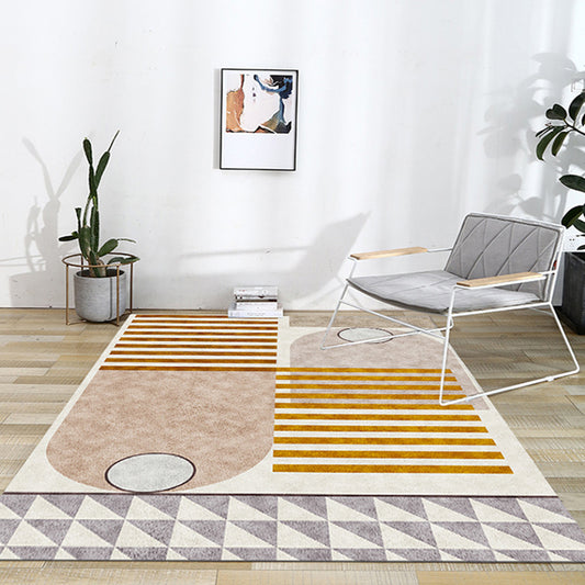 Modern Geometry Color Block Rug Multi-Color Synthetics Carpet Washable Anti-Slip Backing Pet Friendly Rug for Living Room Clearhalo 'Area Rug' 'Rug' 2266621